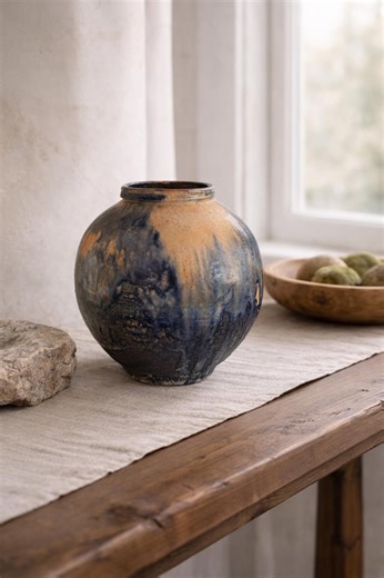 Blue Drip Glaze Studio Pottery Vase - Etsy