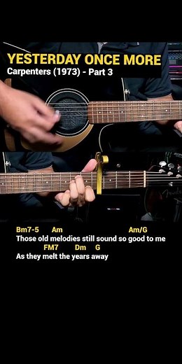 Yesterday Once More - Carpenters (1973) Easy Guitar Chords Tutorial with Lyrics Part 3 SHORTS REELS