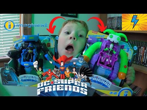 IMAGINEXT BATMAN BATTLING ROBOT AND THE JOKER BATTLING ROBOT!!! DC SUPER FRIENDS!!!