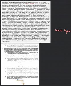 Assignment and worksheet for the course General Physics (phys 1... | Filo