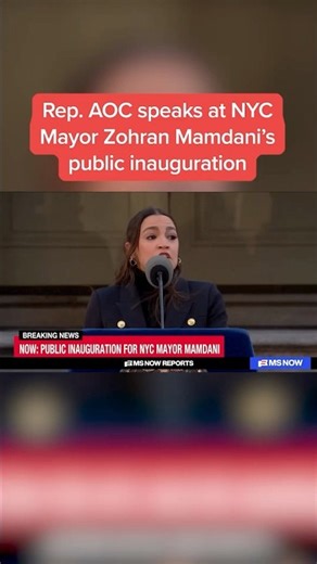 Rep. AOC speaks at NYC Mayor Zohran Mamdani's inauguration