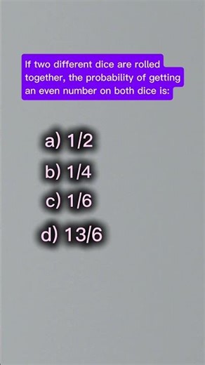 🎲 Both Dice Even? 😱 | Probability MCQ | Class 10 Maths Board Question