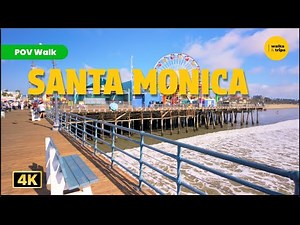 Santa Monica Pier in Los Angeles | 4K Walking Tour, California USA — Summer Every Day