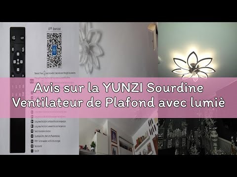 Avis sur la YUNZI Sourdine Ventilateur de Plafond avec lumière avec télécommande, LED Dimmable Lampe