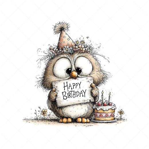 16 Whimsical Birthday Woodland Animals Clipart JPG | Forest Animal Happy Birthday Sign - Etsy