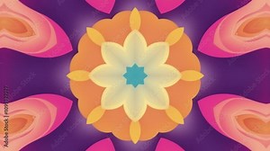 Abstract kaleidoscope pattern with vibrant colors and circular shapes.