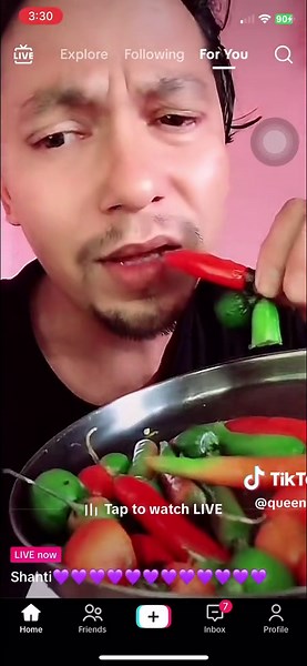 Chili Peppers Tasting in a Colorful Kitchen Setting