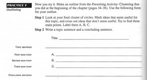 Make an outline from the Prewriting Activity: Clustering that y... | Filo