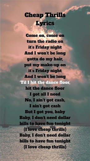 cheap thrills #music #lyrics #status