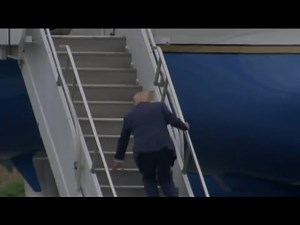 Donald Trump experiences ‘Biden moment’ after viral stumble up Air Force One stairs