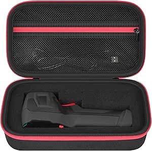 Boobowl Case Compatible with TOPDON TC004/ for HSFTOOLS HF96/ H128/ Thermal Camera, Infrared Camera Storage Holder Box with DIY Sponge for USB Cables, Calibration Card and Accessories(Bag Only)-Black