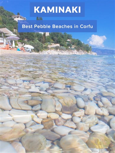 Best Pebble Beaches in Corfu Greece 🇬🇷🌊| Clear water, smooth stones and unreal colours. These pebble beaches in Corfu never disappoint. Which one would you visit first, Barbati, Kaminaki, Kassiopi or Liapades? 💙 #traveltok #greece #corfu #beachvibes #greecetiktok