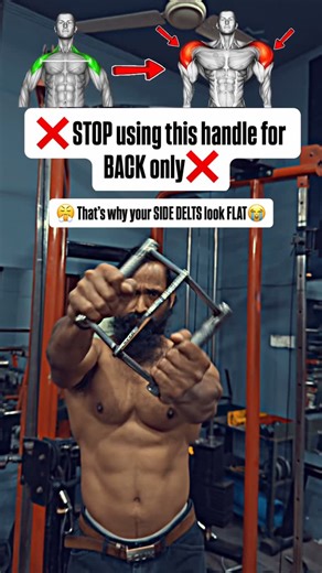 Vineet Kala on Instagram: "🚫 STOP doing side laterals like a beginner. 📌Most lifters swing dumbbells and wonder why their shoulders stay narrow 🤡 💀 THIS V-HANDLE CABLE HACK fixes that. 👉🏻No momentum. 👉🏻No trap takeover. 👉🏻Only pure medial delt tension from start to finish. ⚠️ NOT for noobs or beginners ⚠️ Ego lifters will fail this badly 🧠 Why this works: ✔️ Cable = constant tension ✔️ One arm = better mind-muscle ✔️ V-handle changes resistance angle ✔️ Side delts stay ON FIRE 🔥 🏋️‍