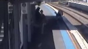 Horrifying moment a pram rolls onto train tracks in Sydney
