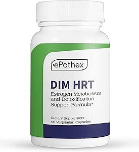 DIM HRT - Estrogen Metabolism + Detoxification Support Formula for Men and Women | DIM + SGS TrueBroc | Hormone Balance, Menopause, Hot Flashes Relief | Gluten-Free, Non-GMO | 60 Capsules