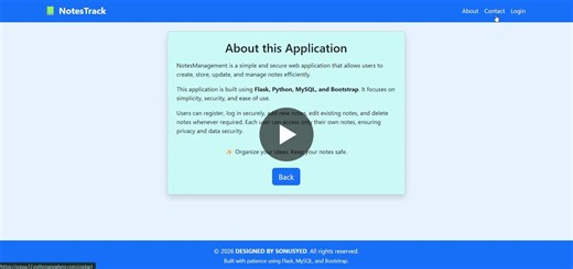#python #flask #webdevelopment #notesapp #projects #sqlite3 #coding #codegnan | Sonu Syed