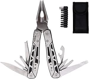 Multitool Pliers, 21-in-1 Multi-Purpose Pocket Knife Pliers Kit, Durable Stainless Steel Multi-Plier Multi-tool for Survival, Camping, and Hiking
