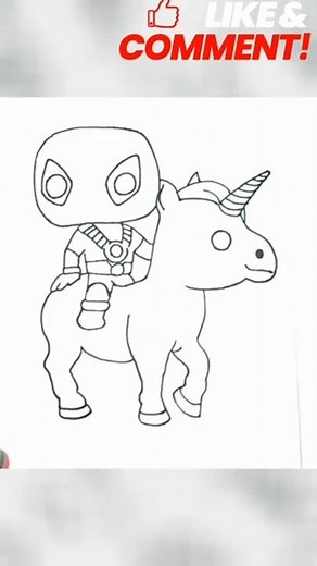 Drawing Deadpool on Unicorn Funko Pop Easy Sharpie Art 🦄🎯 #drawing #art
