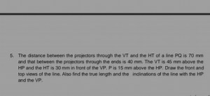 The distance between the vertical trace (VT) and the horizontal... | Filo