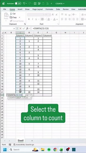COUNTA in Excel‼️ #excel