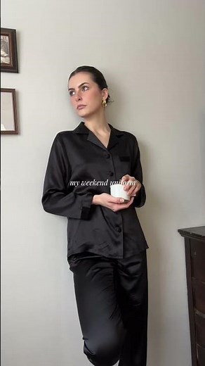 Weekend Style in Black Silk Pajamas 🖤 Unwind with #SilkSilky #SilkSilkyStyle