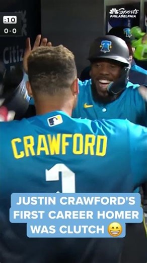 Justin Crawford's first career homer comes at the perfect time for Phillies