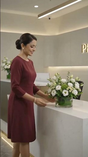 Office Reception Makeover with Stunning Floral Arrangements 💐 #flowers