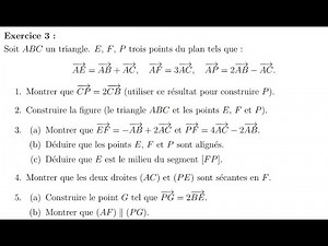 Devoir 1: Maths TRCS ( Exercice 3: Q1- Calcul vectoriel + projection )