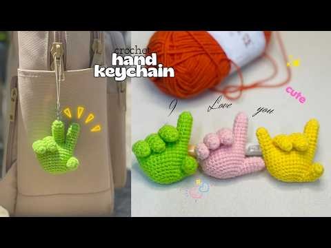 Cute Crochet Hand Keychain ✌️ | Easy 1-Hour Project (Single Crochet Only)