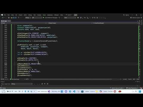 Solar System in OpenGL – Mouse Hover Detection, Info Popups & Planet Selection