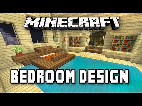 Minecraft Tutorial: How To Build A House Part 9 (Master Bedroom And Bed Design)