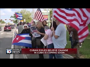 Cuban exiles and Cubans on the island protest