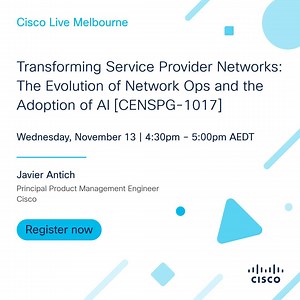 As the telecom and digital services landscape changes, service provider networks must evolve. This session explores how CSPs can use automation, assurance, and AI-powered insights to start that evolution. Join us ⬇️ https://www.ciscolive.com/apjc/learn/session-catalog.html?search=CENSPG-1017#/?ccid=cc005569&dtid=osclfbk001740&eid=153199 #CiscoServiceProvider Cisco Live | Cisco Service Provider