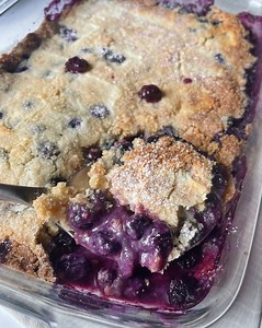 Low Sugar Lemon Blueberry Dump Cake ~ Fresh and Simple