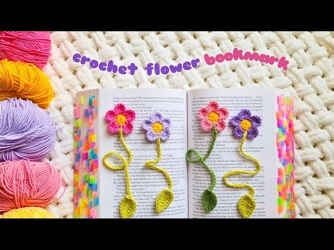 How to Crochet a flower bookmark, easy and beginner friendly tutorial