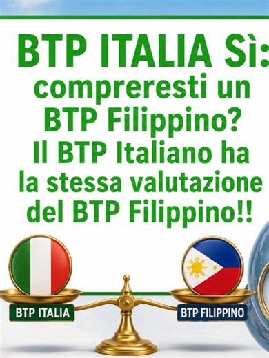 BTP ITALIA Si Conviene DAVVERO? É come un BTP Filippino!! Non ci credi? Chiedimi info. video https://bit.ly/4ahDQmO articolo su blog https://bit.ly/4u8IIll Prima di comprarlo guarda e poi chiedimi una consulenza QUI https://bit.ly/3P6EXuD Alfonso Selva Consulente Finanziario Roma Dal 1994 #btp #btpitaliasi #finanza #consulentefinanziario #consulenzafinanziaria