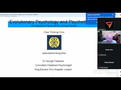Evolutionary Psychology & Psychotherapy: An Integrative Framework | Insights by George Fieldman