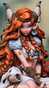 Tamara The Viking - Painting process #miniaturepainting #artprocess #art #paintingminiatures