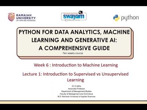WEEK 6 - LECTURE 1 - INTRODUCTION TO SUPERVISED vs UNSUPERVISED LEARNING