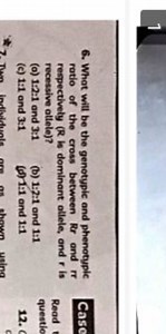 What will be the genotypic and phenotypic ratio of the cross be... | Filo