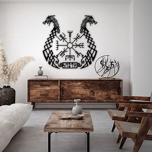 Vegvisir Metal Wall Art: Norse Viking Symbol Decor - Etsy