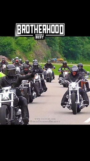 Vintage Harley Davidson Motorcycle Brotherhood on the Road