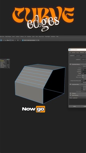 Make any edge curved in Maya using Bevel and Edge. Quick tip for clean topology! #Maya3D #Topology