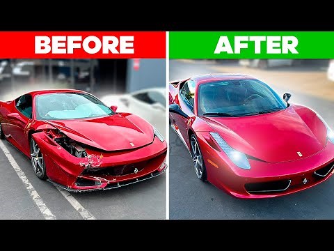 REBUILDING WRECKED FERRARI 458 IN 10 MINUTES