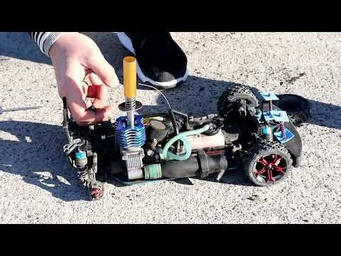 Nitro RC Car Engine Running on WD40