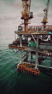 Aging Oil Rig in Open Sea