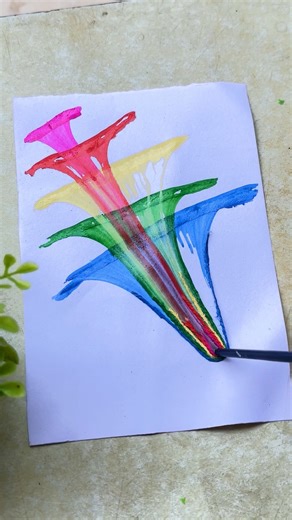 Thread + Paint = DIY Fun! 🎨😲#diyart #threadart #art #craft #diy #painting #shorts