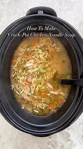 Slow Cooker Chicken Noodle Soup Full recipe: https://fitslowcookerqueen.com/slow-cooker-chicken-noodle-soup/ | Shannon Epstein - Fit Slow Cooker Queen