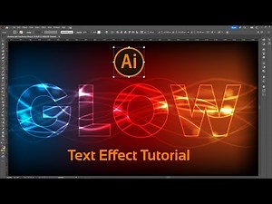 How to Create Glowing Waves Text Effects in Illustrator | Easy Tutorial