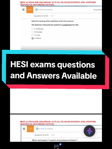 Hesi A2 Actual Exam on TikTok